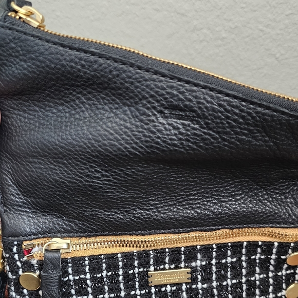 HAMMITT Dillon Sml Crossbody tan leather/ tweed /brushed gold hammered zipper - Picture 7 of 10